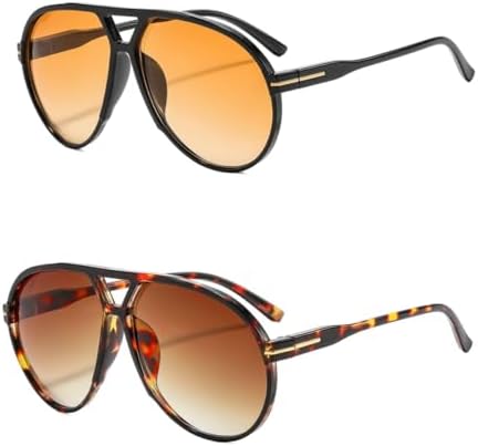 Amazon.com: IKUVNA 4 Pieces Retro Square Aviator Sunglasses  display picture 2