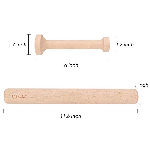 ake Tart Tamper Wood Pastry Tart Tamper with Rolling Pin for Baking