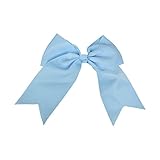 Sky Blue Jumbo Bow Clip with Tails