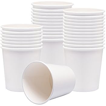 Benail Paper Ice Cream Cups, Paper Hot/Cold Soup Cups - 100 Count (White) (16 oz)