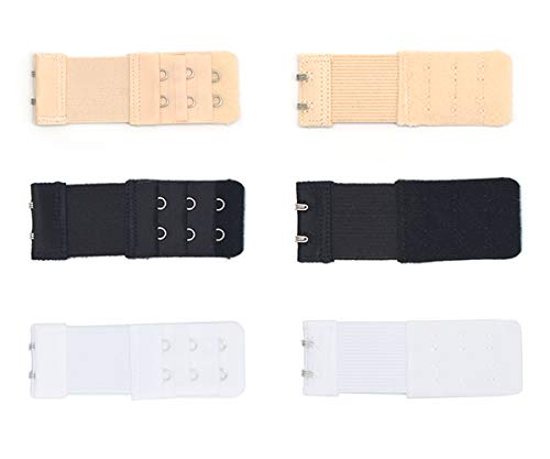 3 Pieces Women's Bra Extender Bra Extension Strap Elastic 2 Hooks 3 Rows Stretch Adjustable Back Bra Strap - Thumbnail 7
