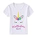 HBeatific Little Girls Layered Tulle Rainbow Tutu Skirt with Unicorn T-Shirt,Headband and Birthday Sash (Rainbow, 5-6X)