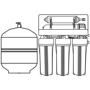 GEEKPURE 5 STAGE REVERSE OSMOSIS REPLACEMENT FILTER SET WITH 75 GPD MEMBRANE -2.5 X 10 INCH