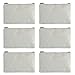 Aspire 12-Pack White Canvas Zipper Bags for Painting DIY Fabric Bag 6 3/4