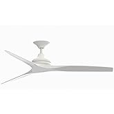 Fanimation Spitfire 3 Blade Ceiling Fan 12 Inch Tall and 60 Inch Wide with Matte White Finish and Matte White Blades