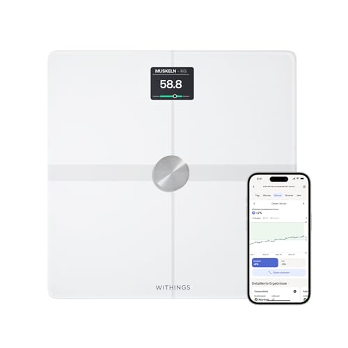 Withings Body Smart Körperanalysewaage, WLAN, Multifrequenz-BIA, Weiß