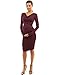PattyBoutik Mama Cowl Neck Ruched Stretch Maternity Dress (Burgundy M)