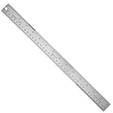 Stainless Steel 15 Inch Metal Ruler Non-Slip Rubber