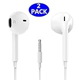 Jin&C Premium Quality Headphones Earphones Earbuds with Mic & Remote Control, Compatible with iPhone/iPad /iPod 2PACK -White