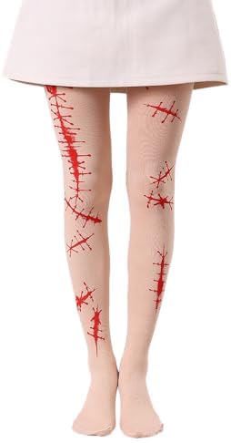 Medias De Halloween Con Manchas De Sangre, Calcetines Altos Terroríficos, Disfraz De Enfermera Zombie, Regalo Para Mujeres Y Niñas En Fiestas De Terror