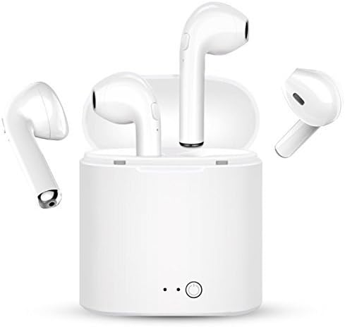 Bluetooth headset, I7 Wireless Earbuds with charging kit mini in-ear microphone headset,hands-free iPhone X 8plus 8 7plus 7 6Splus 6S IOS Samsung Galaxy Android smart phone headset (white)