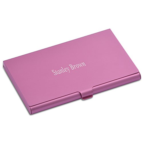 Personalize Colorful Aluminium Alloy Credit Card Business Card Holder Card Case - Free Custom Engraving (pink) - Thumbnail 4