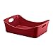Rachael Ray Solid Glaze Ceramics Roasting Pan/Baking Pan/Lasagna Pan - 9 Inch x 13 Inch, Red