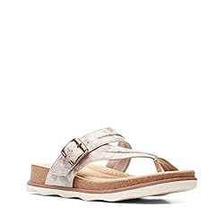 Clarks Brynn Madi Flat Sandal, Sand Interest, 8 Wide