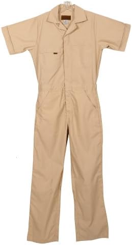 Five Rock Poplin Short Sleeve Unlined Coverall Regular Fit in Tan MD Tall