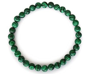 Vifaleno Malachite Bracelet, Round, Streaked, 4 mm, One Size, Stone-Free, One Size, without stone