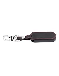 Funda de piel para mando a distancia de coche para Mazda 2, 3, 6, CX-5, CX-7, color negro con rosca roja de 3 botones