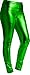 Loxdonz Girls Shiny Wet Look Leggings Kids Liquid Metallic Dance Footless Tights (7-8 Years, Green)
