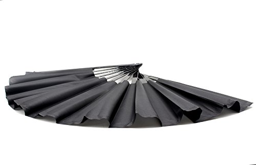 Leehome 13''(33cm) The Tai Ji Hand Held Folding Fans- Chinese/Spanish/Japanese Vintage Retro Fabric Fans For Men Or Women (Black-01) - Thumbnail 3