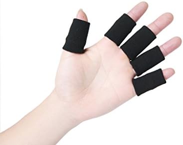 Therapia Plus Finger Splint Brace Protector for Adults - For Arthritis Pain, Basketball, Volleyball Finger Guard - Pack of 10 - Black Color