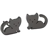 Cute Cat Tiny Stud Earrings for Women Teen Girls Stainless Steel Kitten Cartilage Small Studs Earring Simple Jewelry Gifts Birthday