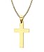 Cross Necklace, Quantum 3mm Stainless Steel Pendant Chain for Men Women Gold