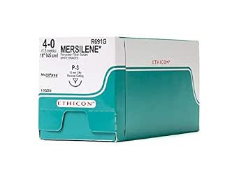 Amazon Com Ethicon Mersilene Polyester Fiber Suture R691g Synthetic Non Absorbable P 3 13 Mm 3 8 Circle Needle Size 4 0 18 45 Cm Industrial Scientific