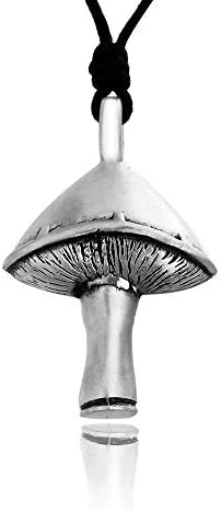 Psychotropic Magic Mushroom Pendant Necklace Pewter Jewelry