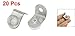 uxcell 20mm x 15mm Metal Corner Brace Joint Right Angle Bracket Silver Tone 20Pcs