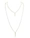 Zealmer Women Simple Golden Layered Metal Chain Pendant Bar Necklace