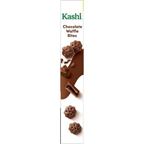 KASHI COLD BREAKFAST CEREAL, VEGAN, MADE WITH WHOLE GRAINS, CHOCOLATE WAFFLE BITES, 9.5OZ BOX (1 BOX)