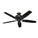 Hunter Fan Company, 54187, 52 inch Bennett Matte Black Ceiling Fan with LED Light Kit and Handheld Remote