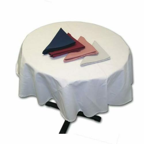 Intedge TCM83R Mauve Tablecloth, 83" Diameter Round, Hemmed Edge Poly Cotton Bl…