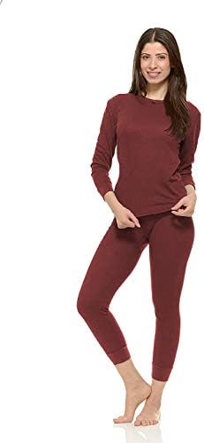 Women's Soft 100% Cotton Waffle Thermal Underwear Long Johns Sets