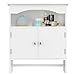  Topeakmart White Wood Bathroom Wall Mount Cabinet Toilet Medicine Storage Organizer