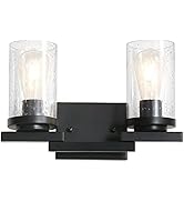 NSRCE Bathroom Light Fixtures Black Vanity Light, 2 Light Wall Sconces Lighting Bathroom Lights w...