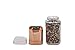 Salt and Pepper Grinder Set - Elegant Square Glass Design with Rose Gold Top - Two Spice Mills with Adjustable Coarseness