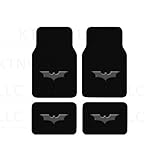 A set of 5 Piece Automotive Gift Set: 2 Front and 2 Rear Floor Mats and 1 Keychain - Batman