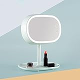 E-Plaza Creative 2-in-1 Make Up Mirror Light Rechargeable LED Desk Lamp Touch-sensitive Eye-protection Reading Lamp (Green)
