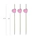 Pink Heart Appetizer or Sandwich Picks/Swizzle Sticks - 4 3/4