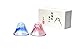 Toyo Sasaki Glass G635-T72 Cold Sake Glass, Pair, Congratulations Cup, Mt. Fuji Cold Sake Cup, Made in Japan, Blue & Red, 1.2 fl oz (35 ml), Pack of 2
