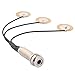 Dreokee Piezo Pickup Pack of 2, Thumb Piano Kalimba Pickup with 3 Transducers Self-adhesive 6.35mm End Pin Jack