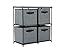 Homebi 4-Drawer Storage Chest Shelf Unit Storage Cabinet Multi-Bin Organizer with Removable Non-Woven Fabric Bins in Grey,25