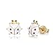 10Pairs/8Pairs 18K Gold Plated Small Cute Simple Post Stud Earrings Set for Girls Kids Gold Tone Mix and Match (ladybird)