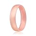 ROQ Silicone Rubber Wedding Ring for Men & Women, Comfort Fit, Men & Women's Wedding Band, Breathable Rubber Engagement Band, 6mm Wide 2mm Thick, Dome Solid Thin, Single, Rose Gold, Size 8