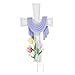 Fox Valley Traders Metal Easter Cross with Purple Lenten Scarf, Garden Décor Stake – 15” Wide x 28” High