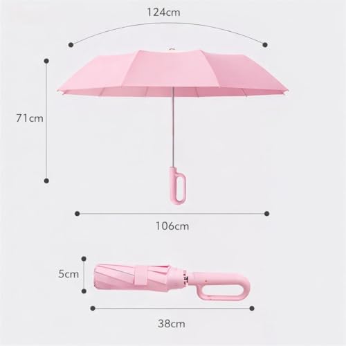 Guarda-Chuva Premium Botão Automático Abre e Fecha Varetas Reforçadas Proteção Solar UV Blackout Resistente ao Vento Compacto Dobrável Sombrinha Portátil Mochila Bolsa Mala Fivela de Anel