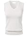 Women's Solid Classic V-Neck Sleeveless Pullover Sweater Vest Top Ivory M