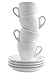 Complete Set of White 2-Ounce Porcelain Ceramic Espresso Cups & Saucers; 4-Pack of Demi Drinkware, Ideal for Espresso, Turkish & Arabic Coffee