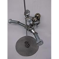 Exotic Dancer, Pole Dancer, Metal Bolt Figurine, Upcycled Art